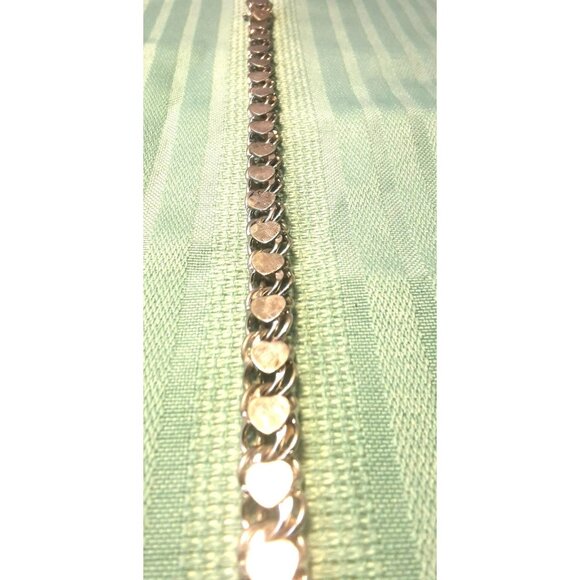 Vintage Sterling Silver Heart Link Bracelet by Airflex 1950s Jewelry 7.5" 13g - Picture 5 of 10